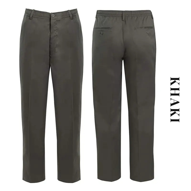 Casual Workwear Bottoms Men's Rugby Trousers with Full Elasticated Stretch Waistband and Drawcord (Size 30-50) Menswear Beige Plain Belt Cargo 3