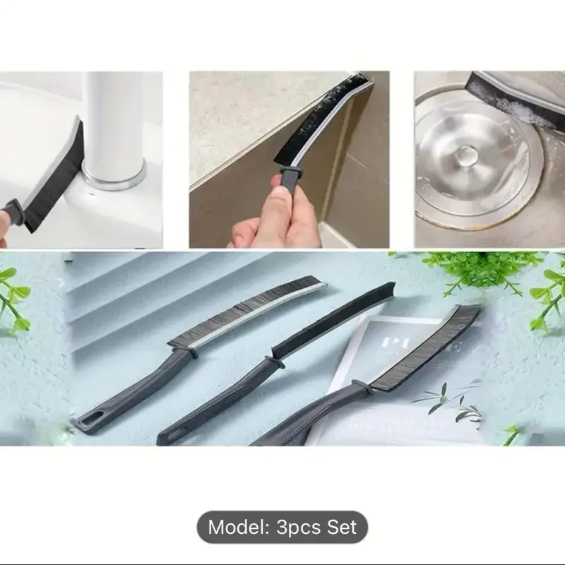 ProClean Multipurpose Gap Cleaning Brushes - 3 Counts, Household Cleaning Tool for Kitchen Bathroom, Summer Gift, Comfortable Set with Plastic Handles 3