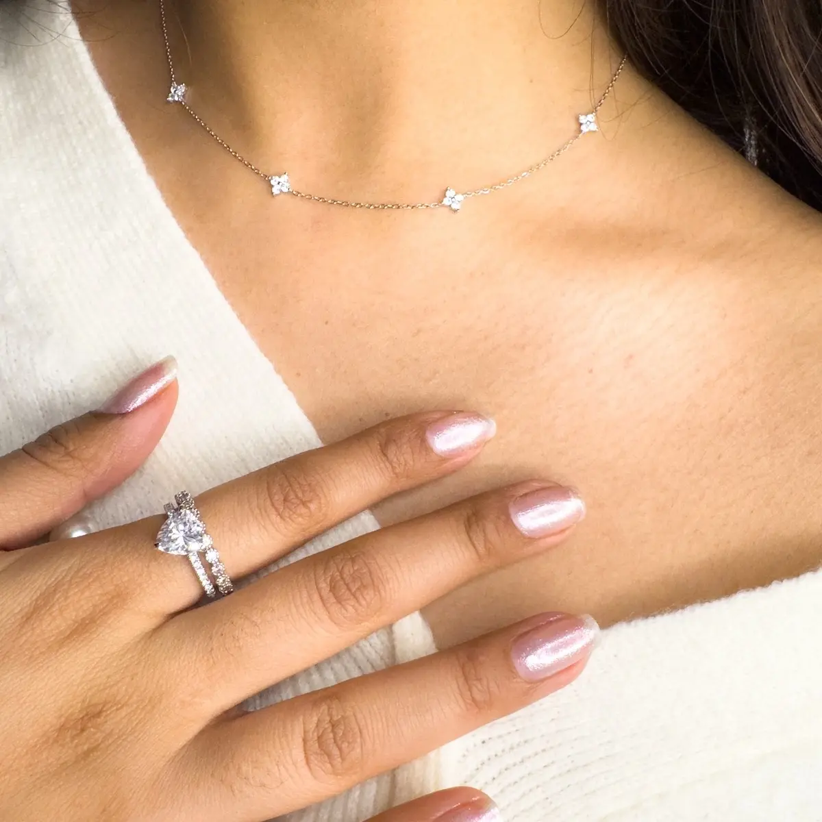 925 Sterling silver flower set