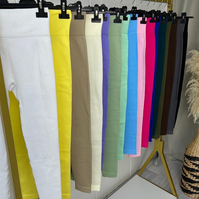 High Waisted Ribbed Leggings All Colours - 2050/LM8827 5