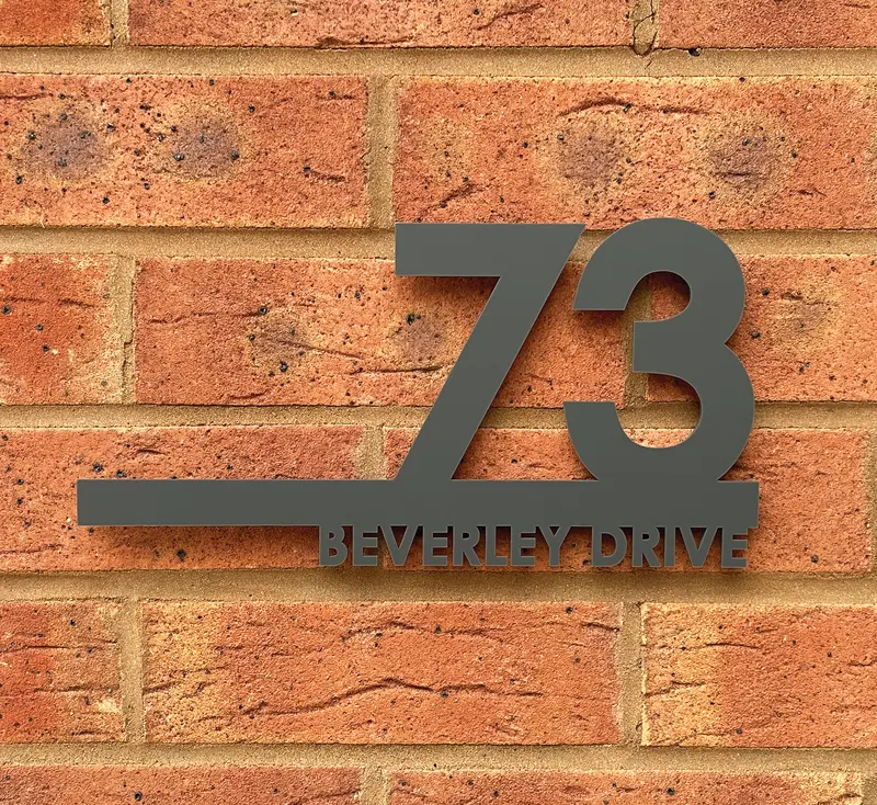 Perfect House Signs | Elysium House Number Sign Laser Cut Door Name Plaque | House Number Plaques | 290mm x 150mm | Door Signs | Premium Modern Style Door Name Plaque | House Number Signs | House Number Plate Including All Fittings 2