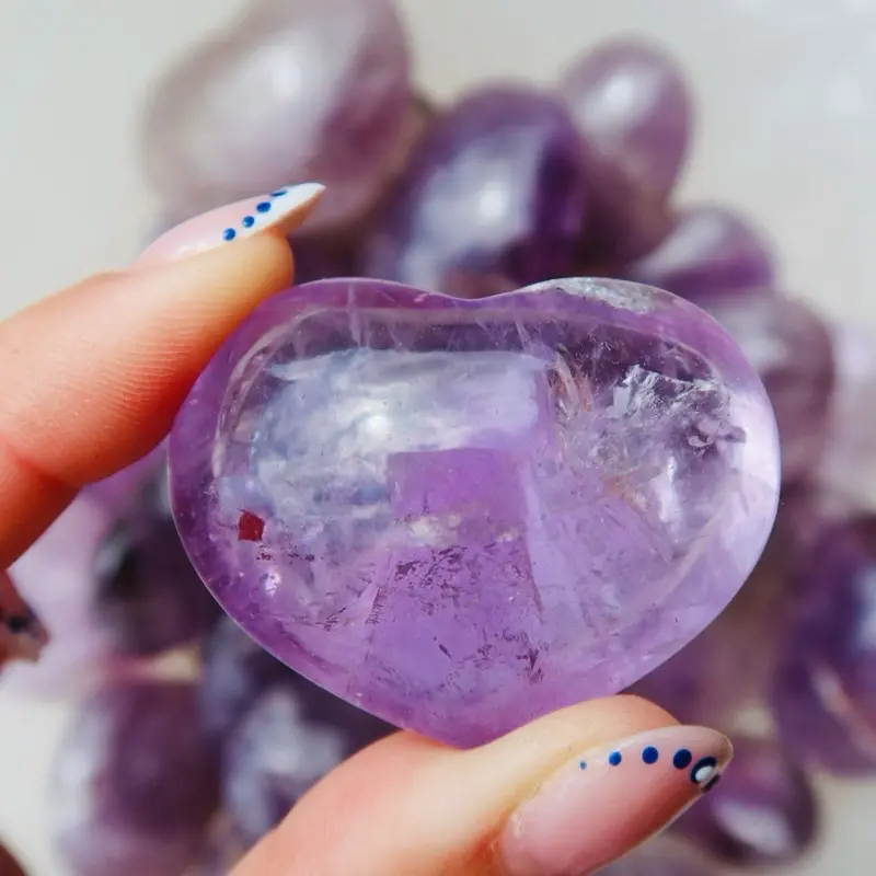 Amethyst Heart Carving