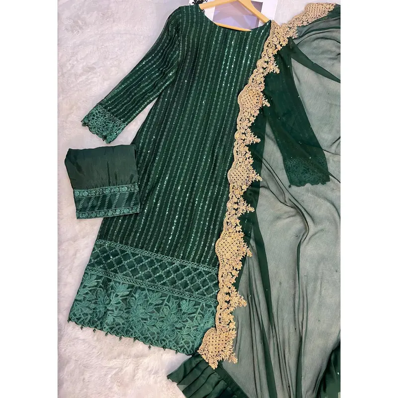 UMR901 Rixos - Green Memsaab Formal Chiffon Suit 1