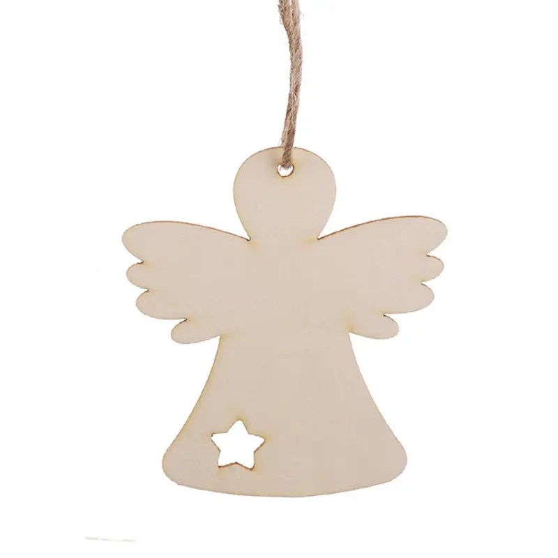 10-30Pc MDF Wooden Christmas Tree Shape Xmas Hanging Decor Blanks Craft Gift Lot 7
