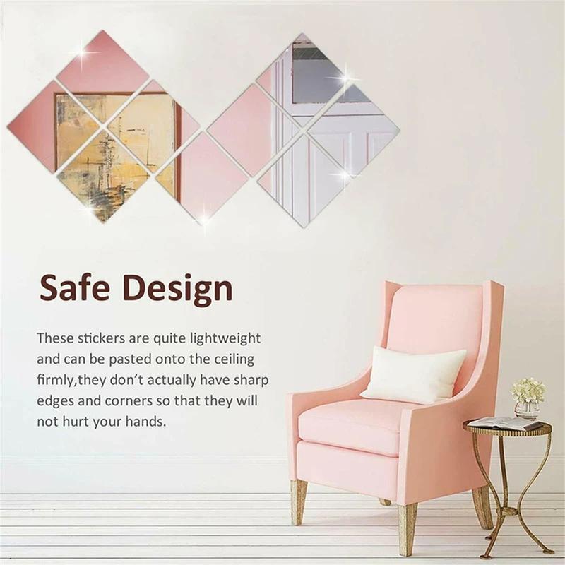 2m Large Mirror Wall Sticker Roll Self Adhesive Bathroom Room DIY Decor Stick On 7