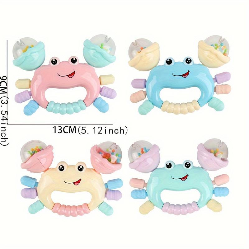 Infant Hand Rattle Toy, Crab Shaker, Educational Teething Gum, ABS Resin, Assorted Colors, Baby Early Learning, Newborn Gift for Boys and Girls 3