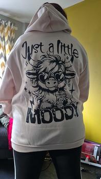 Product Review of Women's Cartoon Highland Cow Print Hoodie, Casual Thermal Lined Long Sleeve Hooded Sweatshirt for Fall & Winter, Women's Clothes for Daily Wear from K**️ 1