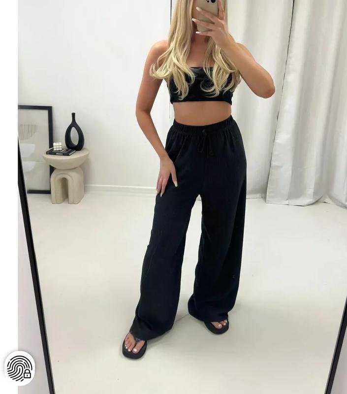 This That Fashion Women's Ladies Wide Leg Drawstring Palazzo Bottom Trouser Pant Womenswear 1