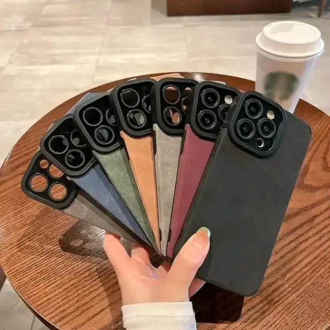Premium Suede Leather Phone Case for Apple iPhone 16 15 14 13 12 11 - Slim and Stylish Protection - Cover, Accessories 1