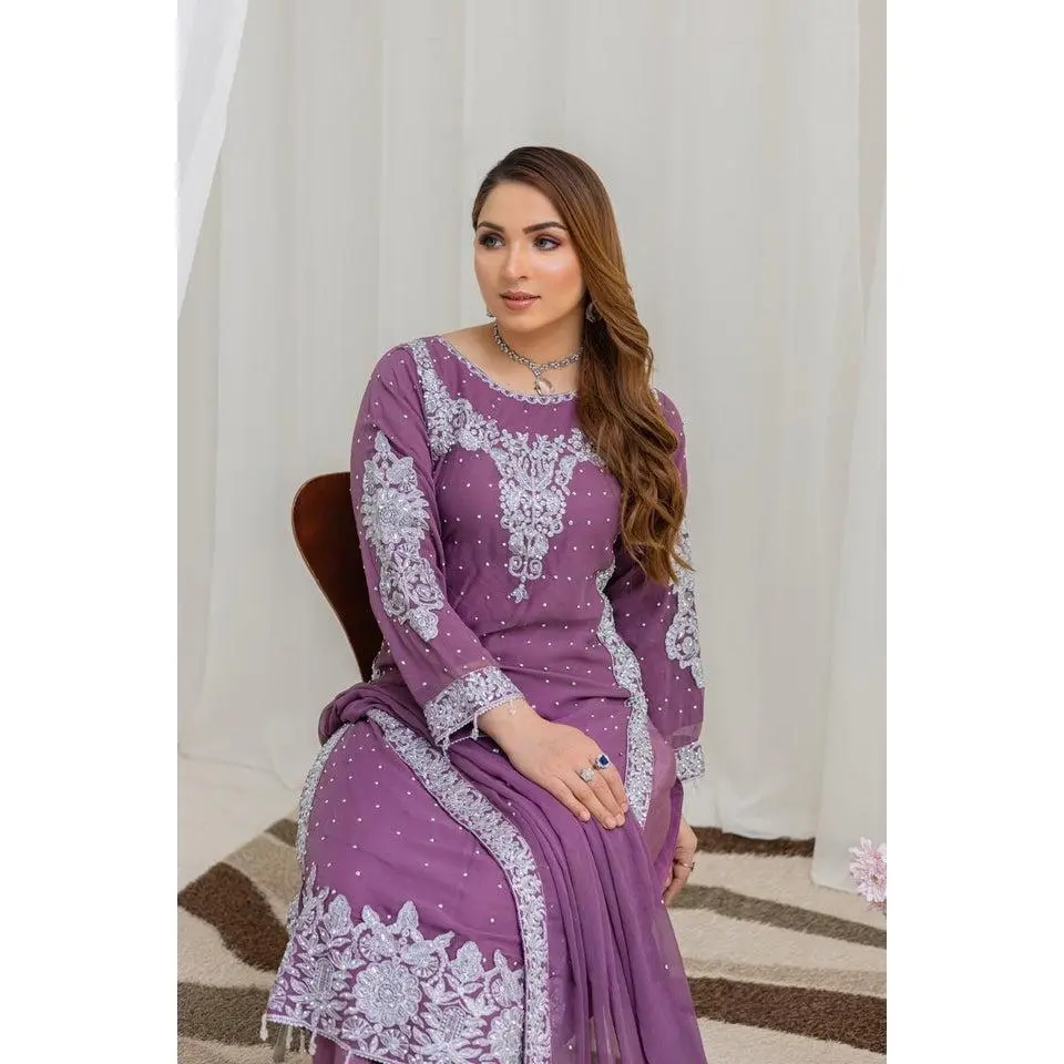 Brit Mother and Daughter 3 piece Chiffon_1005 pink B92