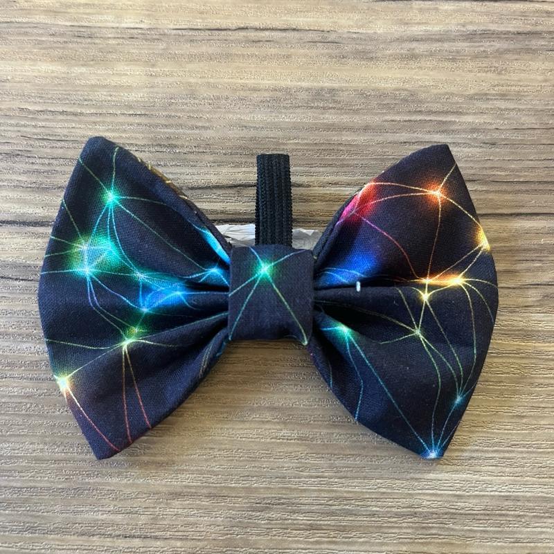 Rainbow Galaxy Dog Bow Tie - Handmade Pet Accessories for Dogs 0