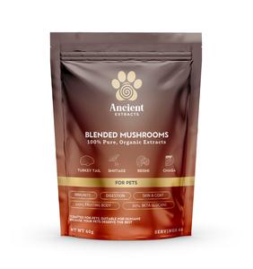 Pet Mushroom Blend 60g - 2 Months Supply - Turkey Tail - Shitake - Reishi - Chaga for Dogs and Cats