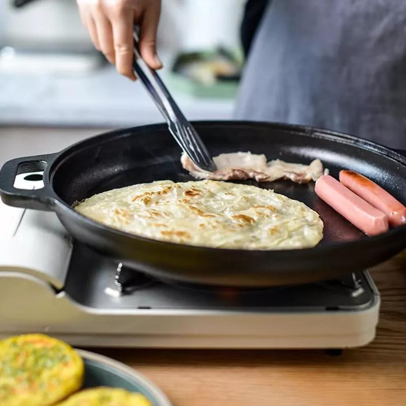 Non-Stick Cast Iron Round Grill Pan for Cooking Pizza and Griddles - 30cm and 35cm - Cookware 1