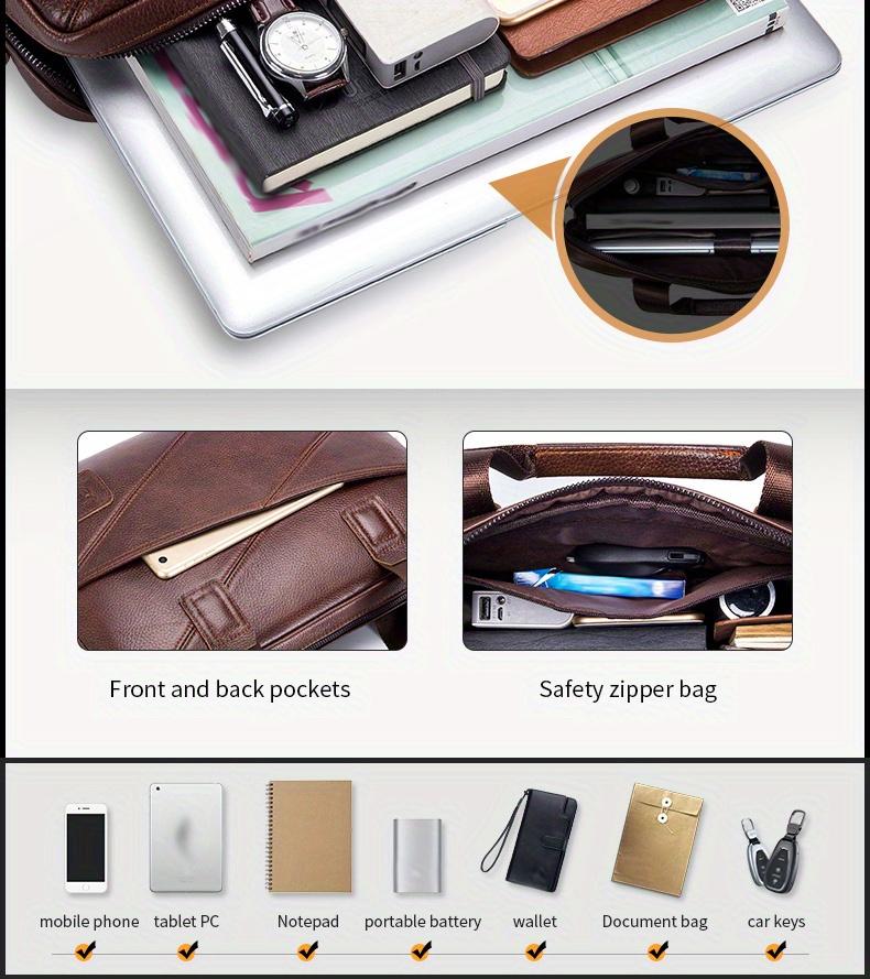 Product Introduction of BULLCAPTAIN Men's Leather Briefcase Multifunctional Handbag 34