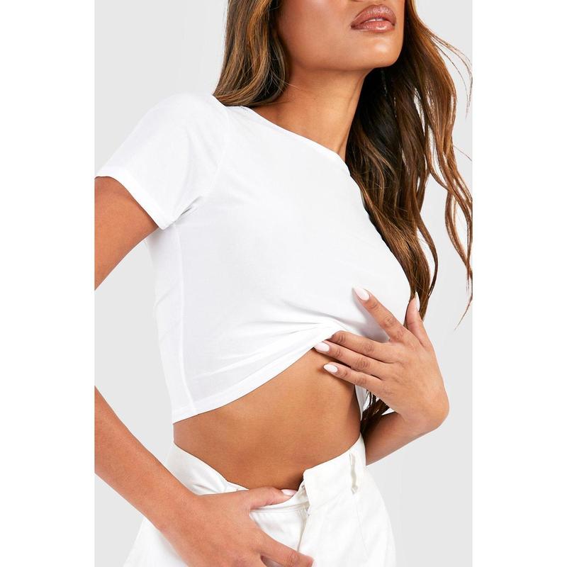 Slinky Basic Short Sleeve Crop Top 3