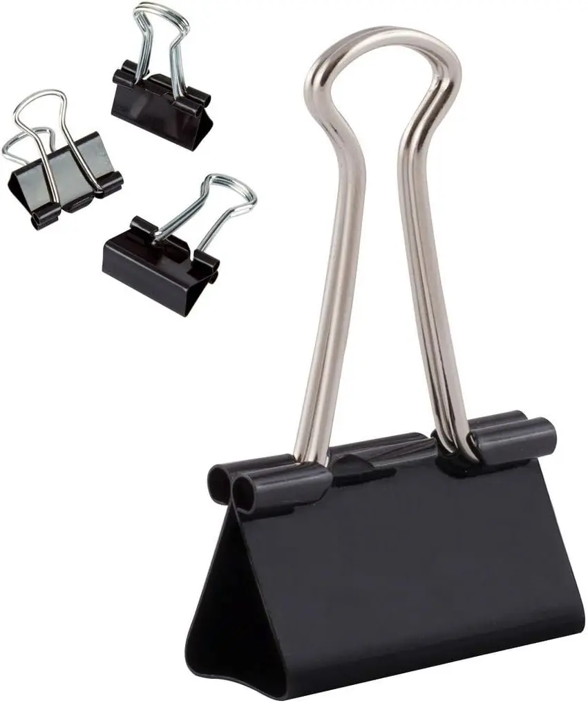 Pack of 12 Document Clips | 32mm | Box of Multi-Function Paper Clips | Binder Clips |