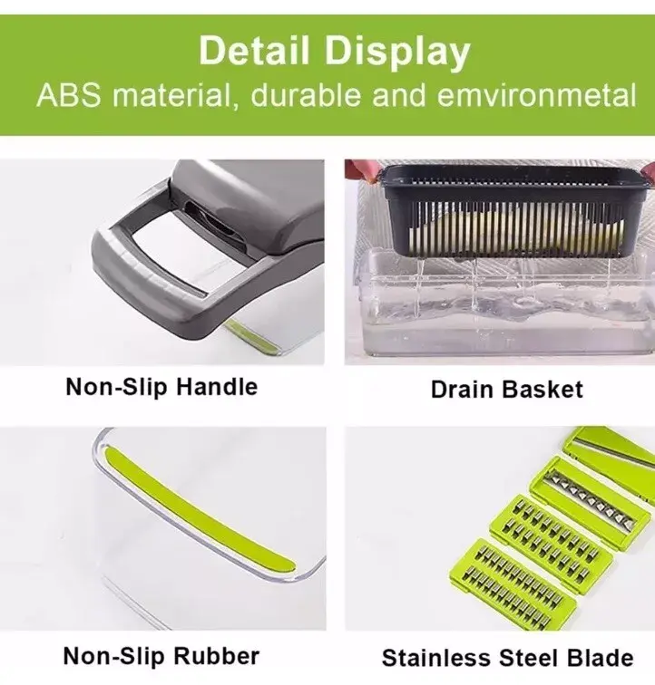 16 in 1 Vegetable Chopper Salad Fruit Mandolin Slicer Food Dicer Cutter Peeler. 3