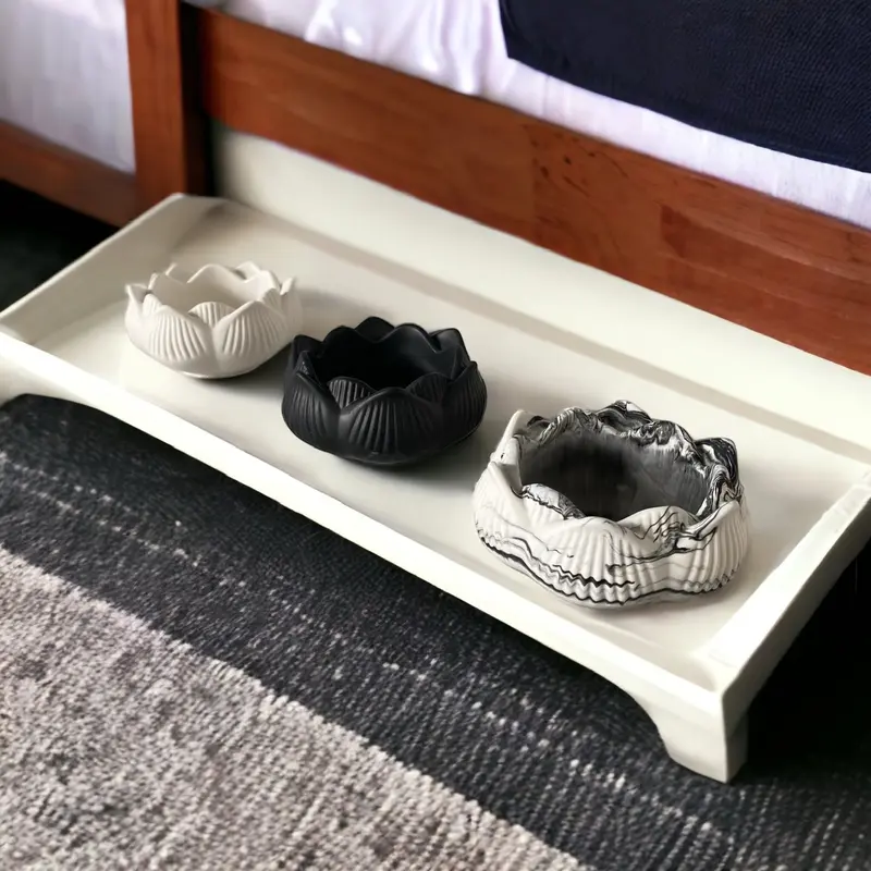 Handmade Flower Tea Light Holder Pot Home Decor Jesmonite Concrete Gift 7