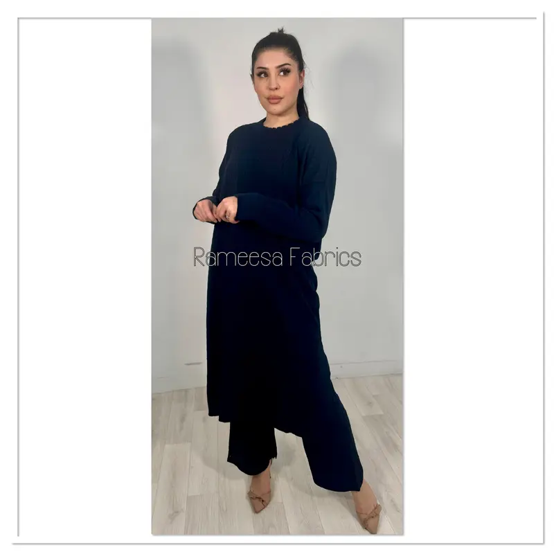 Oversized Cable Knit Matching Set - Top and Bottoms for Women, One Size Fits 12-16 - Womenswear, Trouser 2