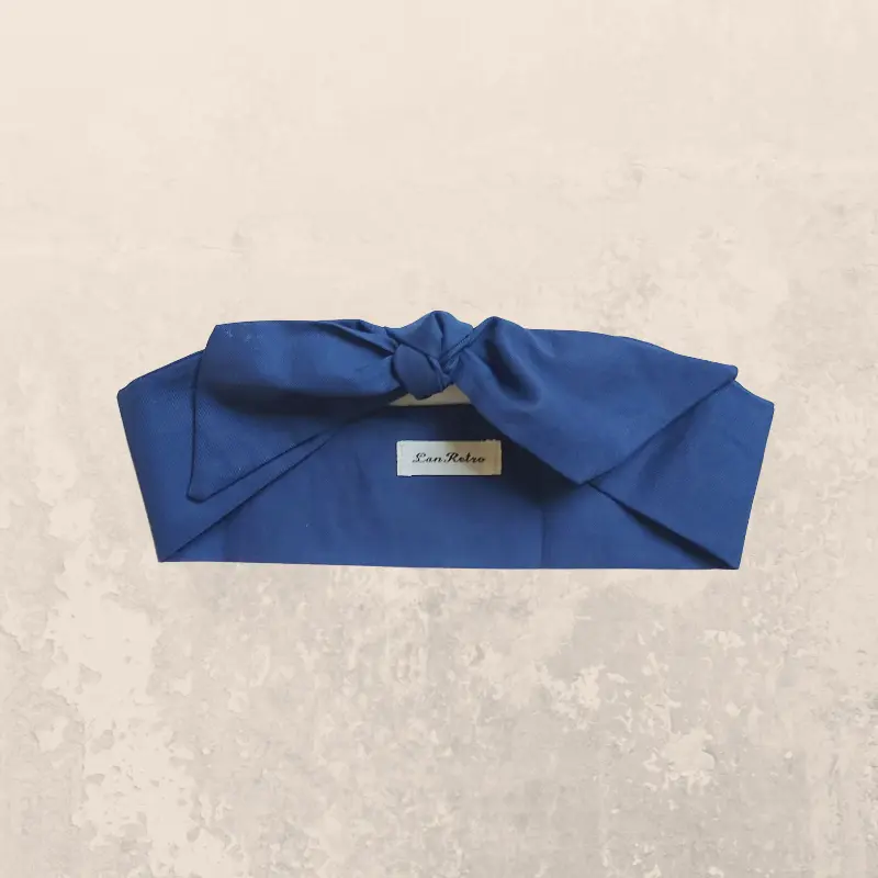Navy Blue Cotton Hair Scarf 0