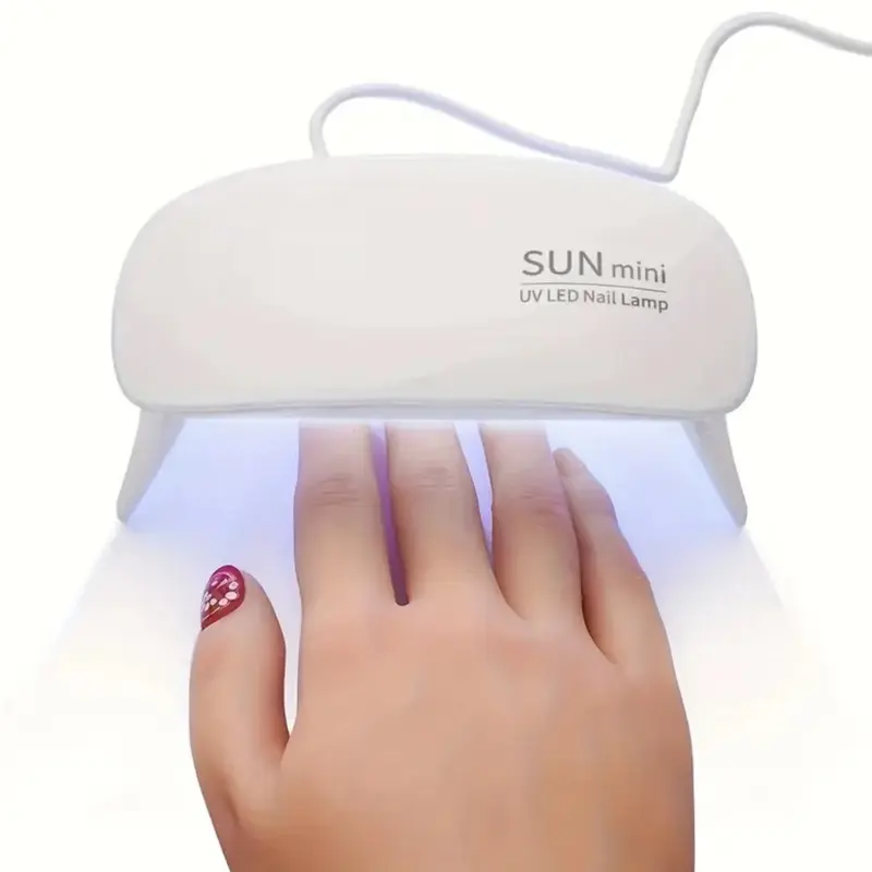 Portable Mini Nail Lamp with 6 UV/LED Beads - Pink & White, USB Powered, Foldable Design for Gel Polish Drying - Nail Art, Nail Care Cosmetic Cutics Manicure 1