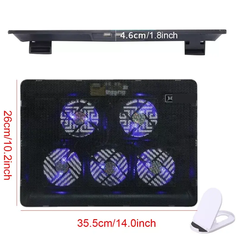 Universal Super Silent Cooling Pad For Laptop, Netbook, Macbook Adjustable Stand 6