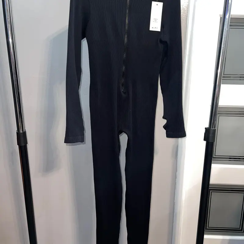 Zip Up Ribbed Jump Suit 1