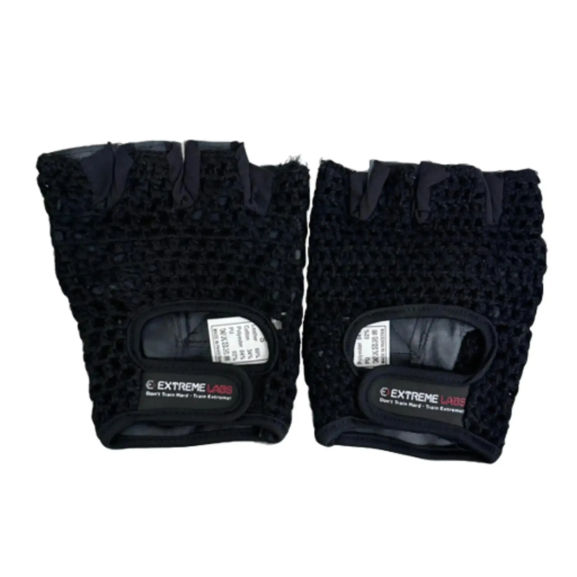 SMALL Extreme Labs Mesh Gloves Black Weightlifting Gym Power Strong Padded