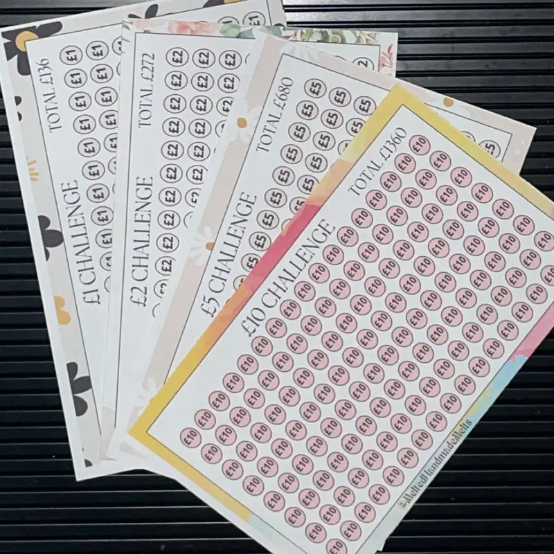Penny Savings and challenge STICKERS for Money Tins Cash Stuffing & Budgeting 7