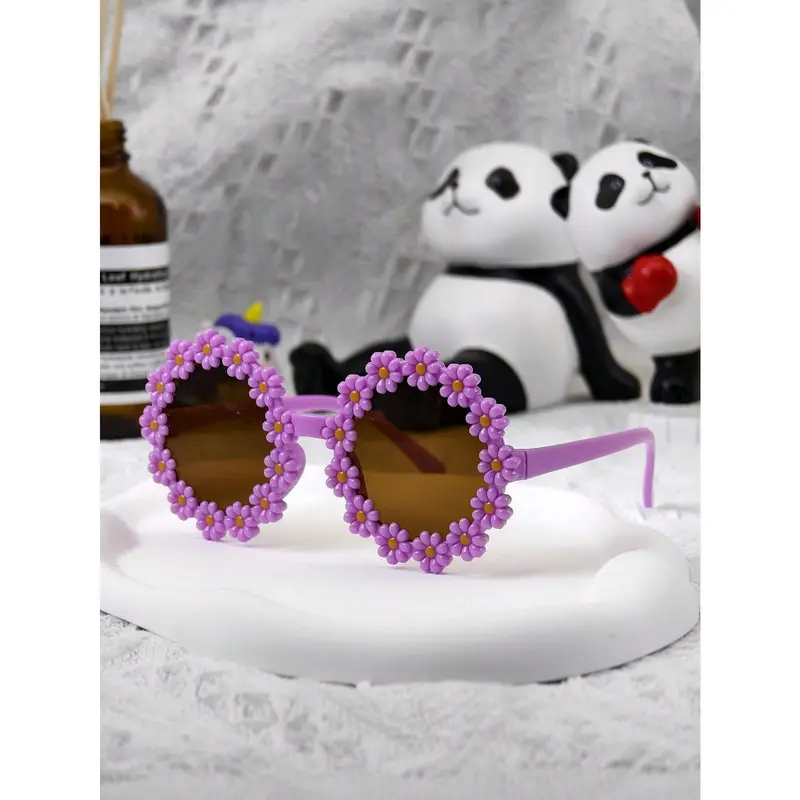 1pc/7pcs Children/Adult Fashionable Daisy Flower Decor Fashion Glasses Unisex, Outdoor Beach Photography Glasses, Baby Prop Eyewear 7