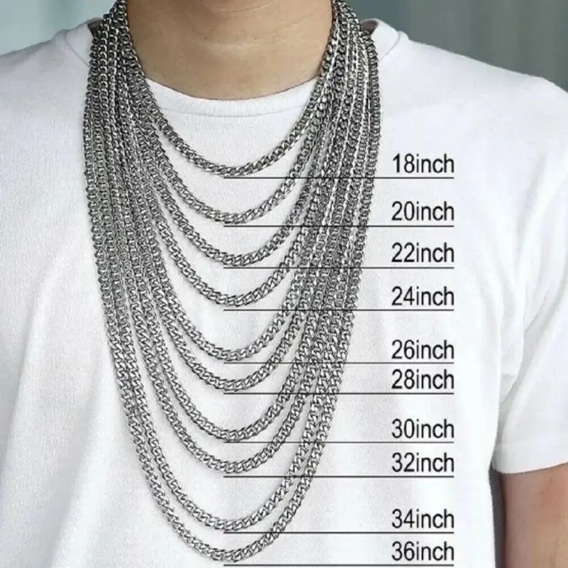 Mens Chain 3 4 5 6 8mm Cuban Link Silver Spiga Womens Necklace Sizes 22" Steel UK 3