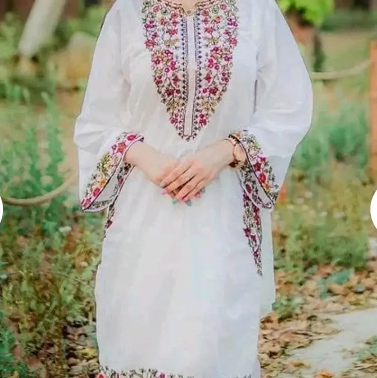 EMBROIDERY WHITE LINEN SUIT 2pc suit dress co ord set Asian suit Pakistani suit size 12 Womenswear Outfit Embroidered Comfortable Shirt Clothes Bottom Trouser Top