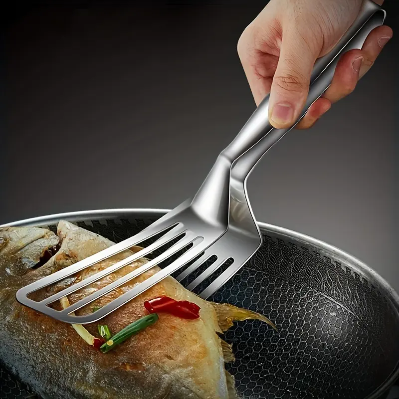 1pc Stainless Steel Multifunctional Serving Tongs for Buffet, Fish Frying, Bread, Steak, Salad, and Dessert - Kitchen Tools for Effortless Food Prep and Presentation Utensils 5