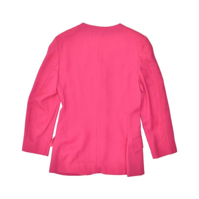 Pre-Owned VINTAGE Womens 3 Button Blazer Jacket IT 42 Medium Pink Virgin Wool 2