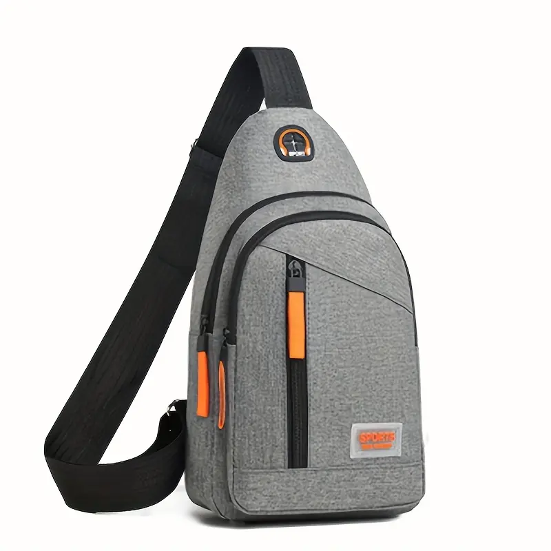 Relaxed Style Men's Casual Shoulder Bag - Lightweight and Versatile for Outdoor Travel - Zipper Direction Random - Water-Resistant Material - Adjustable Strap - No Print Design 5