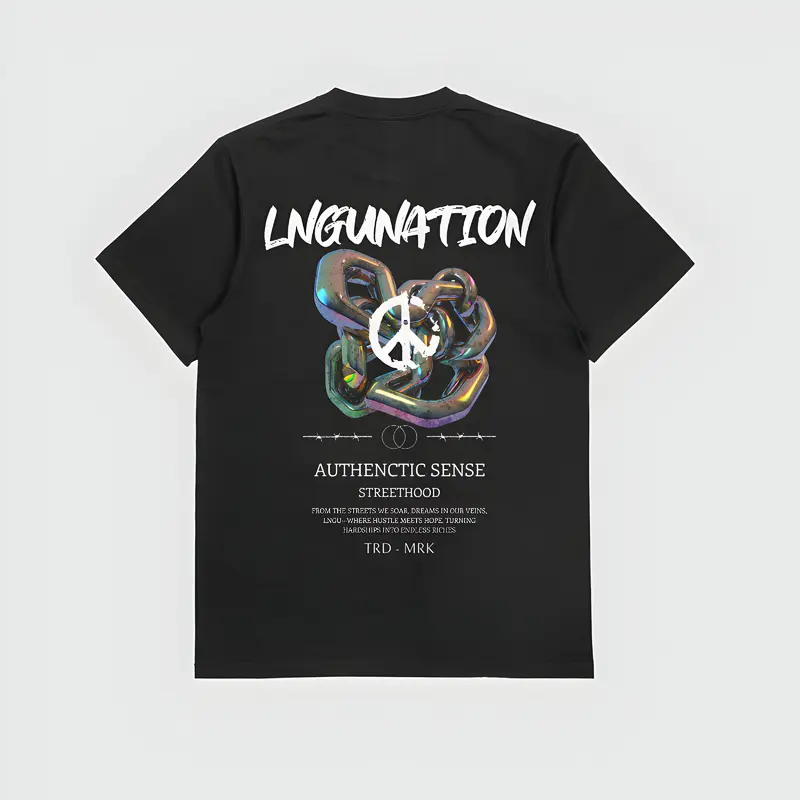 LNGUNATION Front and Back Heavy-duty T-shirt 2