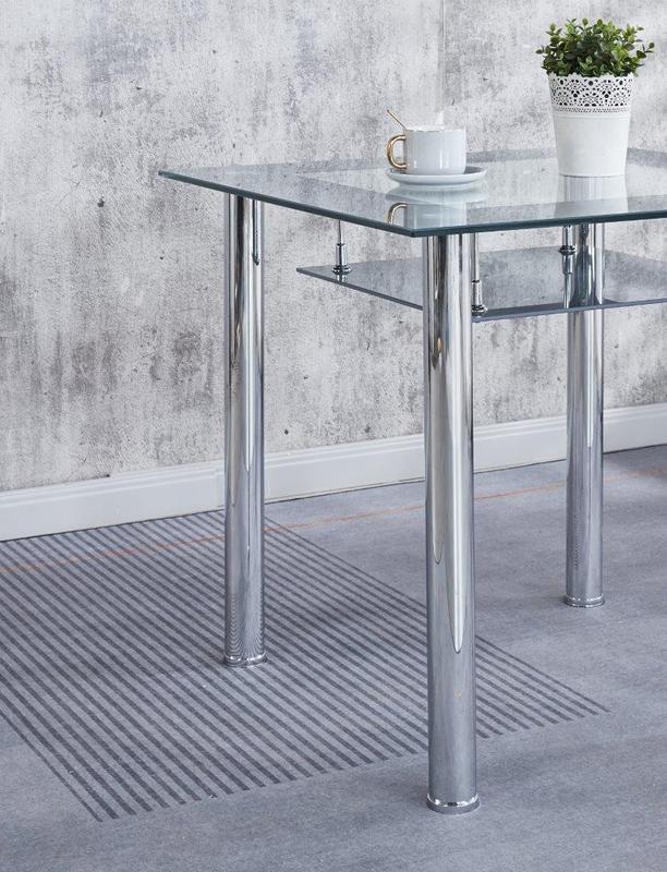 Modernique Compact Tempered Glass Table with 4 Chairs Set Available in Black & Grey 3