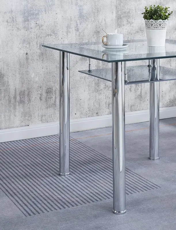 Modernique Compact Tempered Glass Table with 4 Chairs Set Available in Black & Grey 3