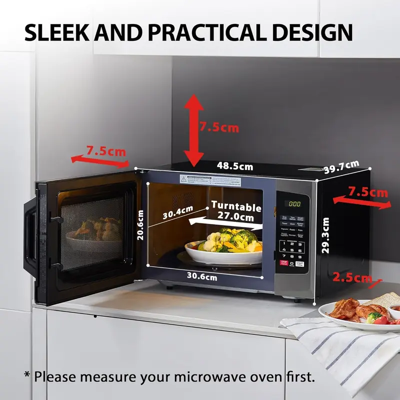 800w 23L Microwave Oven with Digital Display, Auto Defrost, One-touch Express Cook with 6 Pre-Programmed Auto Cook, and Easy Clean - Black - ML-EM23P(BS) 6