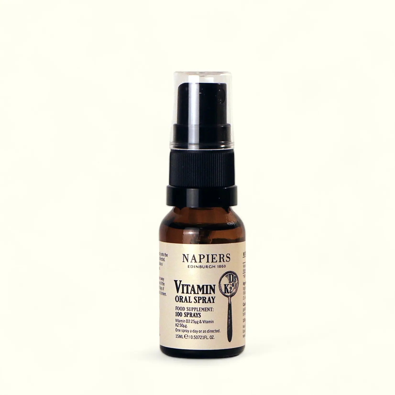 Napiers Vitamin D3 (25mcg) & K2 (50mcg) Spray 15ml Healthcare - Dietary Supplement | Vegetarian | Boost Wellness Naturally | Energy | Immune Support | Bone Health | vit