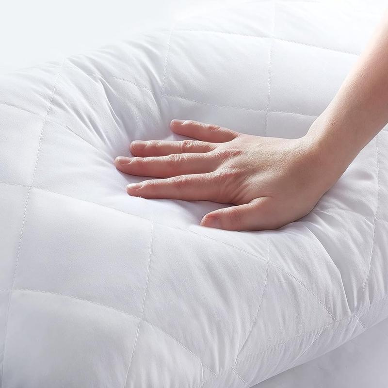 Hotel Quality for back, Stomach and side sleepers anti-allergy pillow with Quilted design and soft hollow-fiber hotel pillows PACK OF 4 4