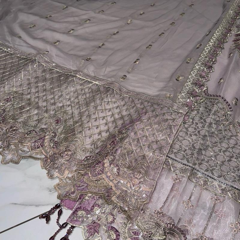 RAYA (EID) Fancy salwar kameez dress 3 piece Pakistani chiffon embroidered heavy stonework wedding edt embellished S-XL 6