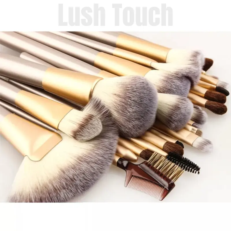 24 piece Make up Brushes Set with Pouch, Makeup Brushes with soft Bristles and Comfortable Grip Brushes Pouch for Travel, Gift For girls Large make  brushes,eyelash brush glitz and glam  brush makeup set 24 makeup  bundle set portable  makeup brush beauty 7