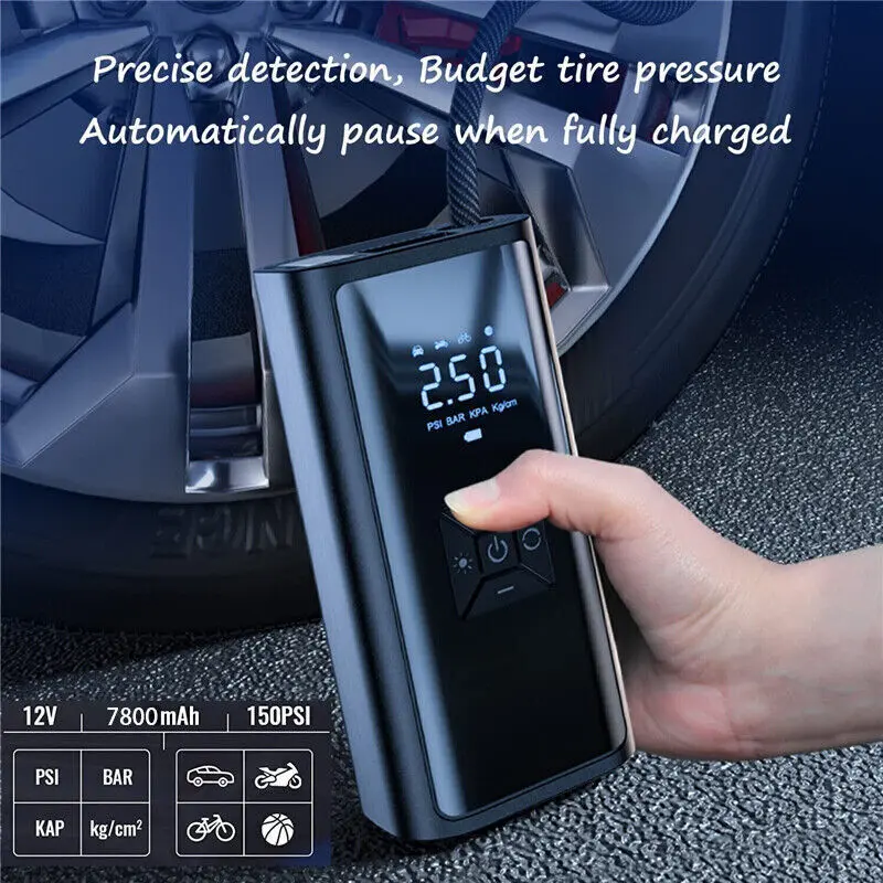 Car Tyre Inflator Cordless Digital USB Rechargeable Tire Air Compressor Pump 1