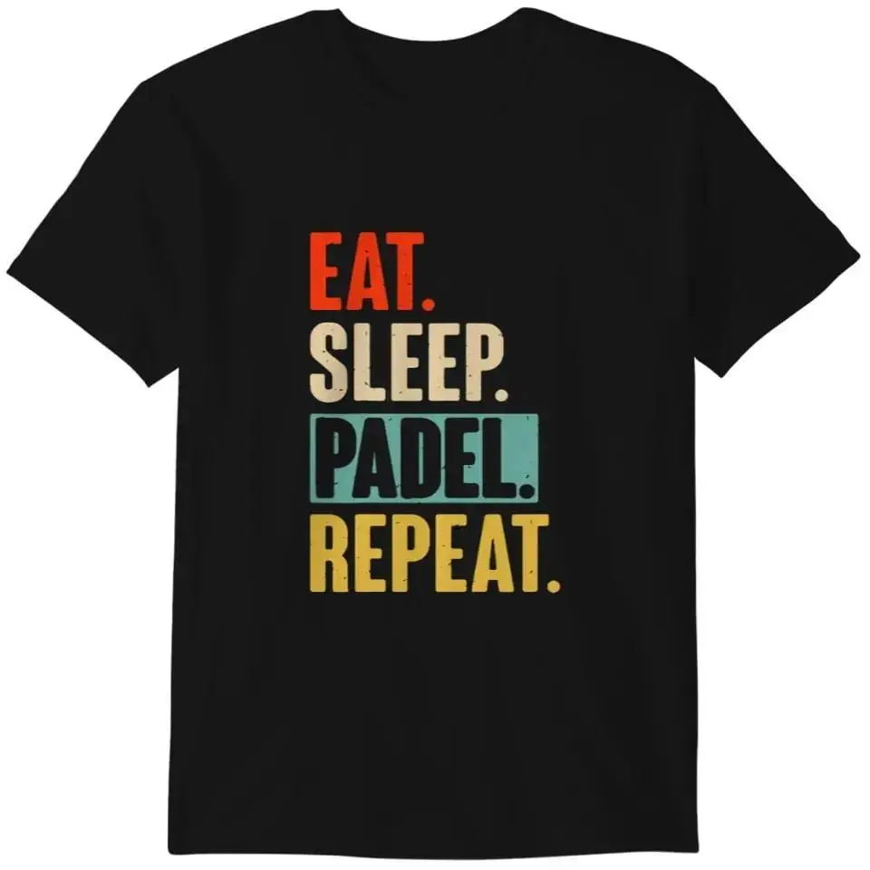 Teemonkey1990 Eat Sleep Padel Repeat - Retro Vintage Padel T Shirts Gildan Heavy Cotton
