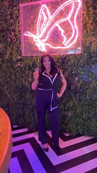 Product Review of Women's Contrast Binding Belted Wrap Flare Leg Jumpsuit, Summer Clothes Women, Modern Style One Piece Lapel Neck Jumpsuit for Summer, Jumpsuit for Women, Ladies Summer Clothes for Business Office, Jumpsuitwome from L**😜 0