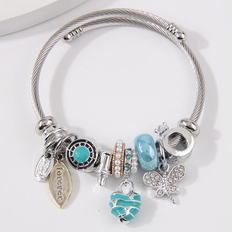 Gift Message  Charm Bracelet  with Charms -  Stainless Steel 4