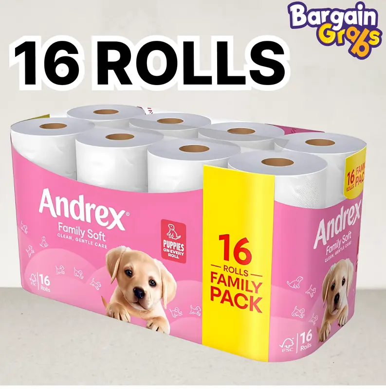 Andrex Gentle Clean Toilet Rolls – 16 Rolls | Soft, Strong & Gentle on Skin Tissue 2