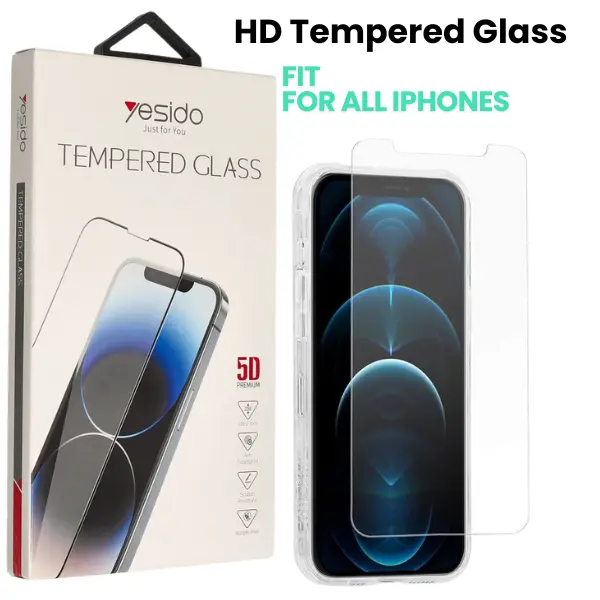 5D Premium Full Cover Tempered Glass Screen Protector for iPhone Series 11, 12, 13, 14, 15, 16, 16 Pro and 16 Pro Max - Durable Tempered Glass, Easy Installation, Full Coverage Screen Guard iPhone Cases Smartphone Casing Shockproof Protection Cellphone