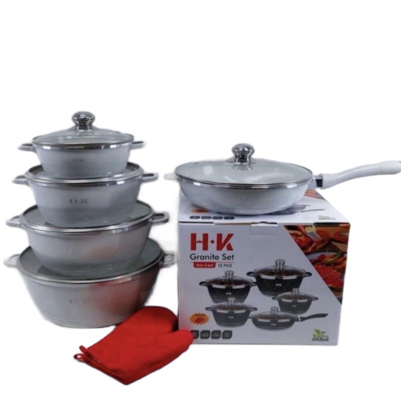 12 PCS Die-Cast Granite NON-STICK Cookware Set. 9 DIFFERENT COLOURS AVAILABLE! 5